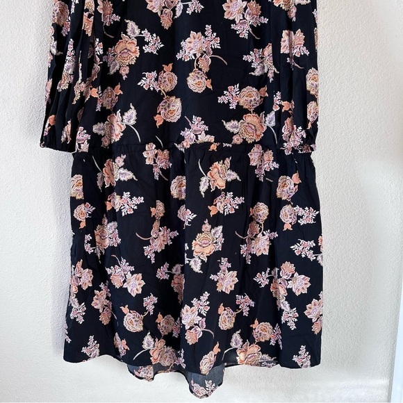 WHO WHAT WEAR Women Maxi Dress Medium Floral High Neck Bell Sleeve Frill Tiered - Picture 2 of 13